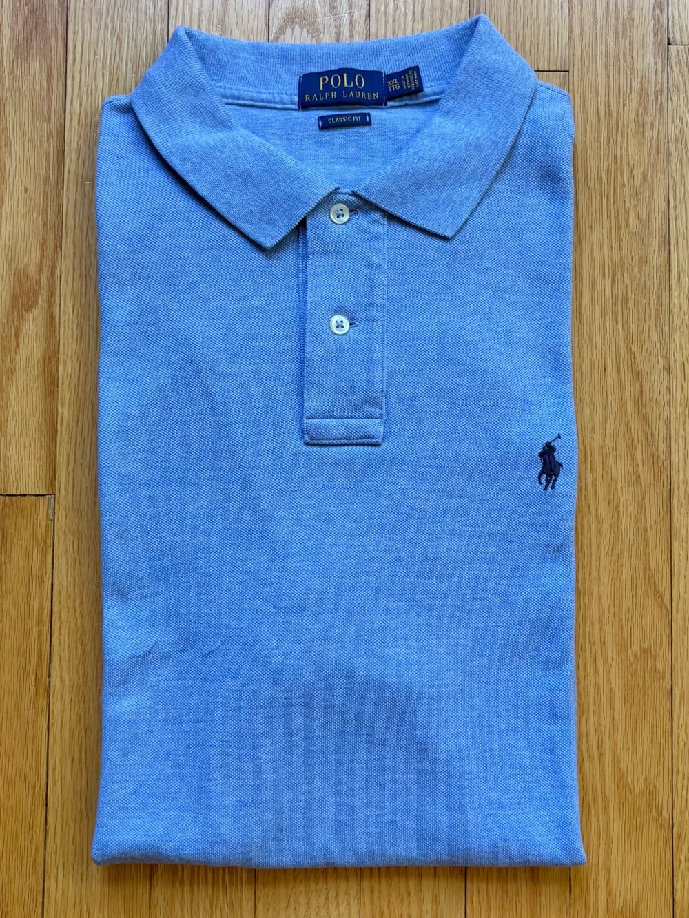 Polo Ralph Lauren Mens Short Sleeve Polo Shirt Classic Fit 2XL Blue Solid
